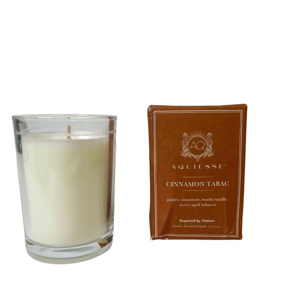 Aquiesse Cinnamon Tabac Candle New with Box Made in USA 6.5 oz